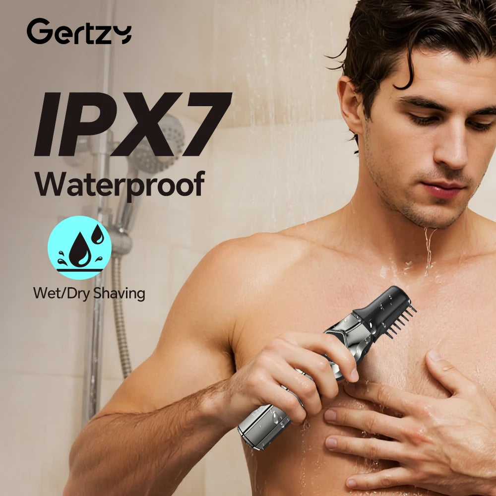 Men's Waterproof Stainless Steel Hair Clipper Set - Pro Style