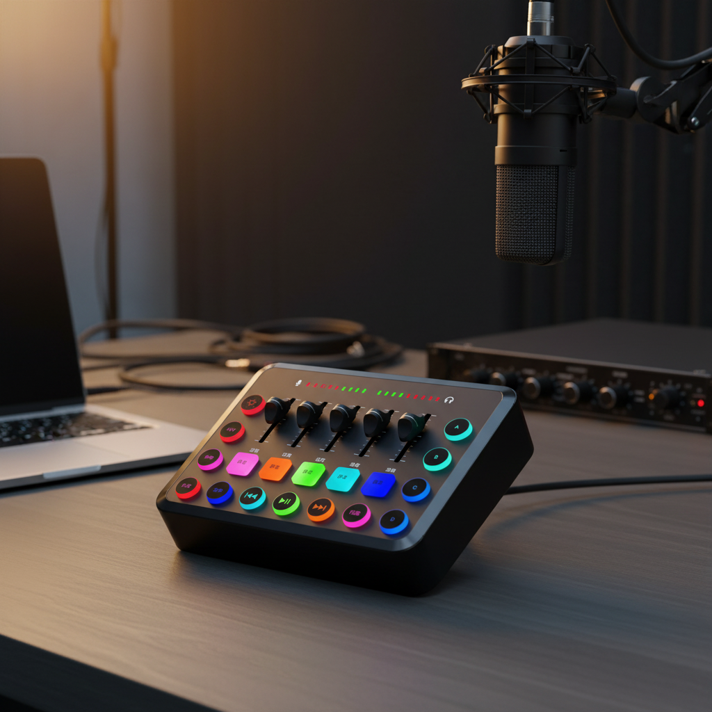 48V XLR Mic Interface in podcasting studio