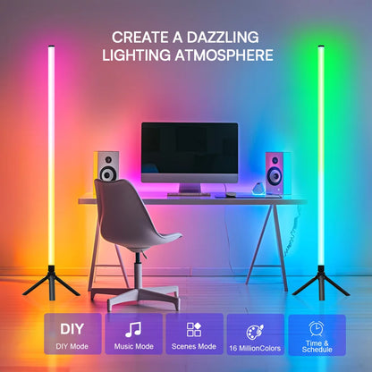 Smart RGB Floor Lamp - Syncs with Music for Gamers & Decorators