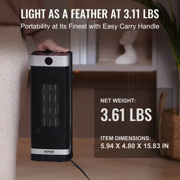2-Level Ceramic Heater - Quiet & Remote Control Comfort