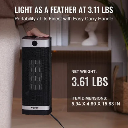 2-Level Ceramic Heater - Quiet & Remote Control Comfort