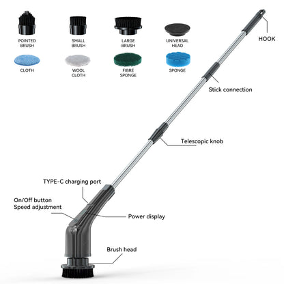 Effortless Electric Spin Scrubber - 7' Reach for Easy Cleaning