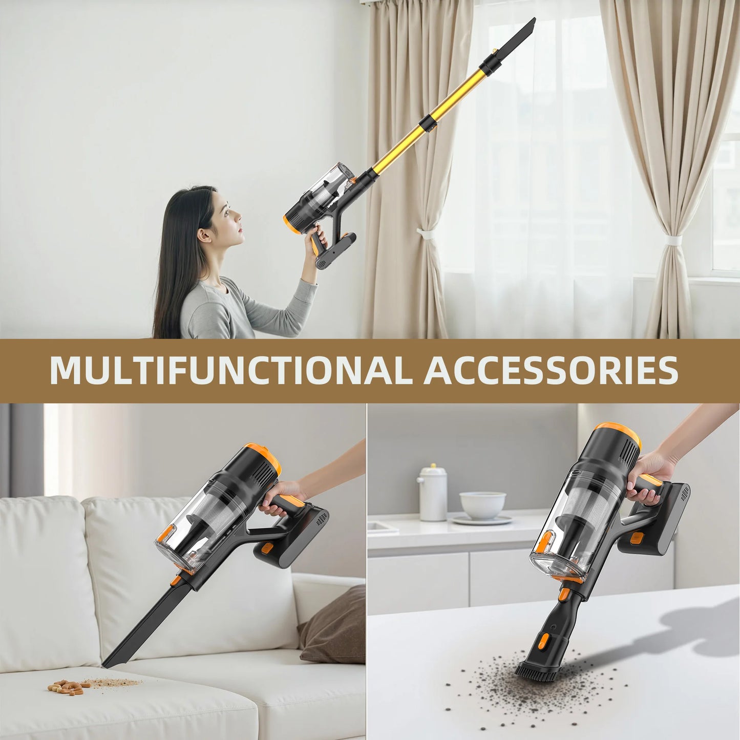 Cordless Vacuum Cleaner | 550W Power | 55 Min Runtime | Effortless Cleaning
