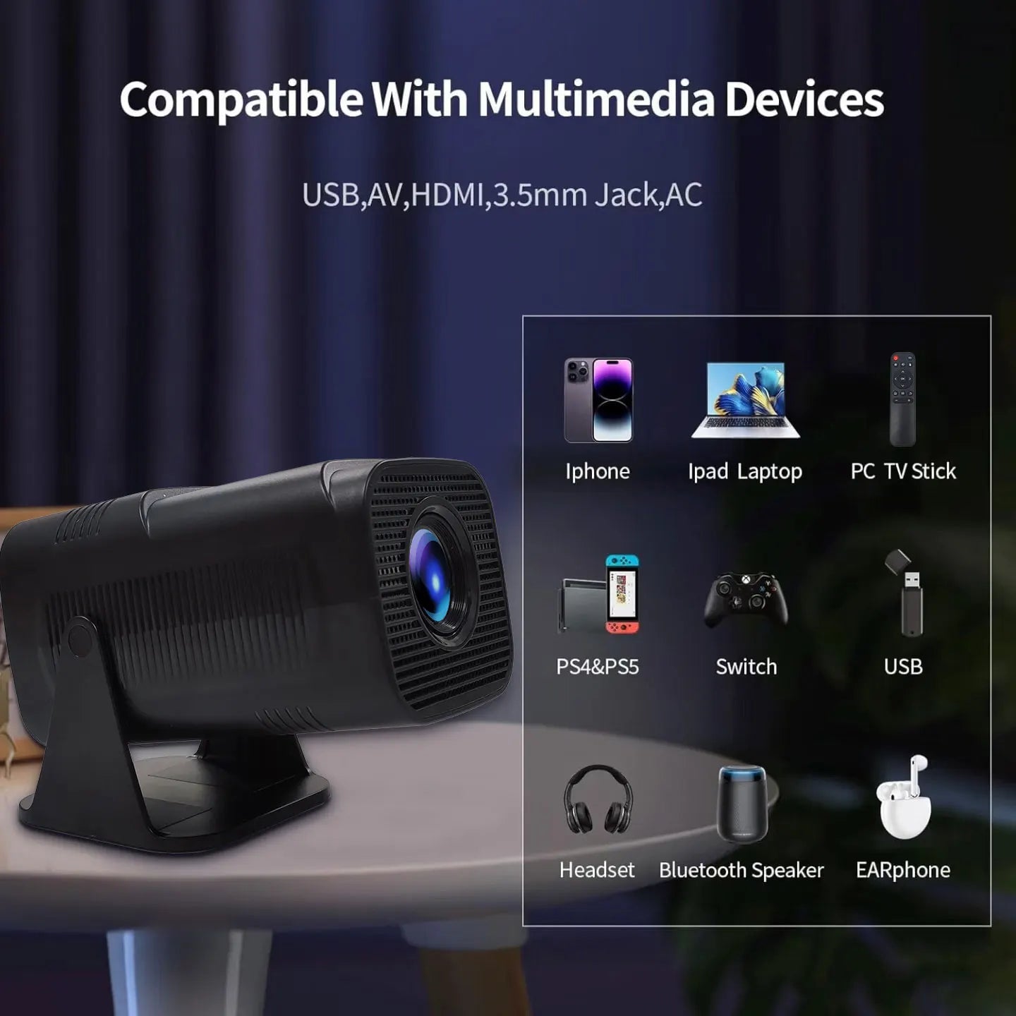 4K Smart Portable Projector - Cinematic Anytime, Anywhere!