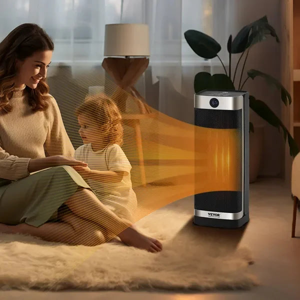 2-Level Ceramic Heater - Quiet & Remote Control Comfort