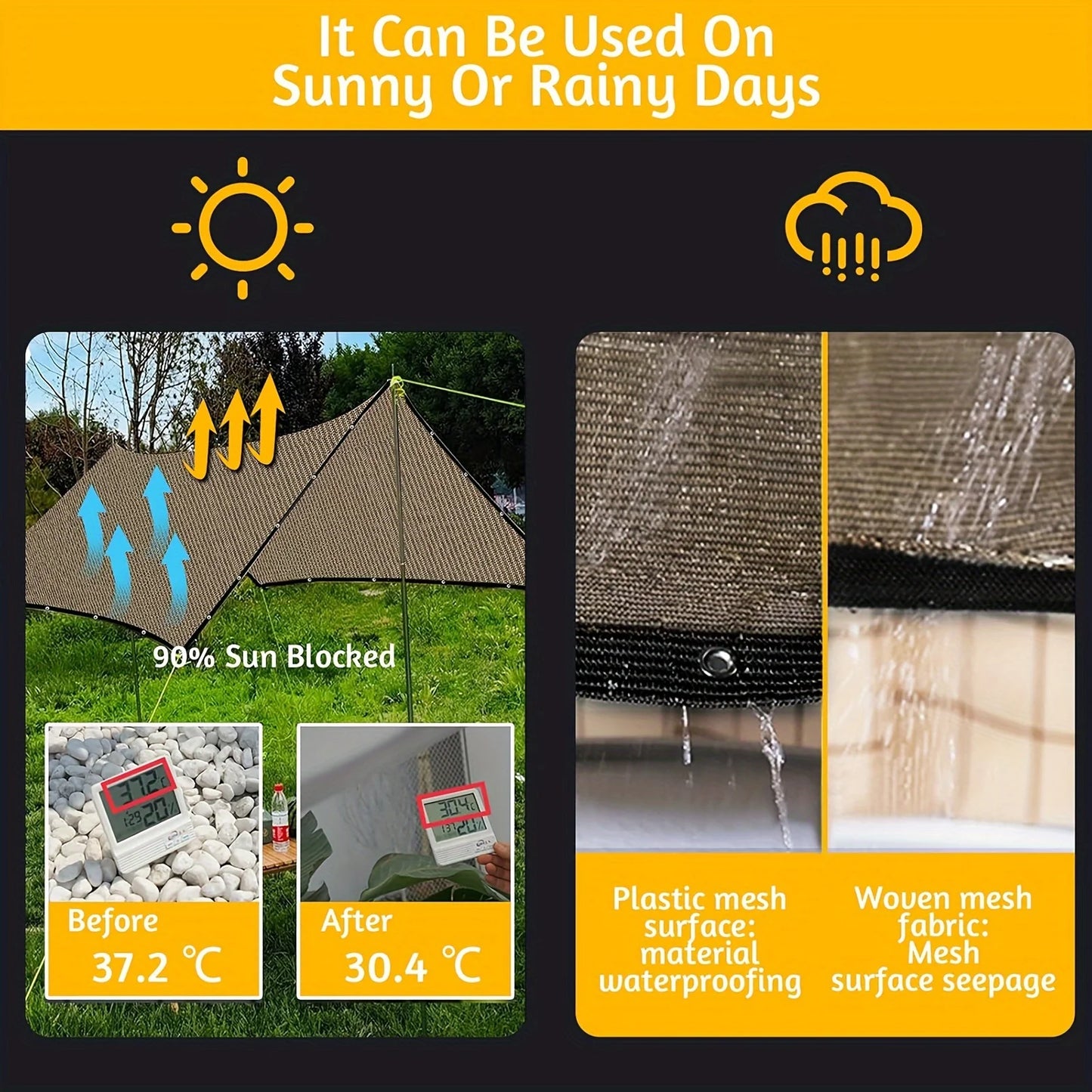 90% Shade Cloth | Durable Coffee Sunshade for Gardeners