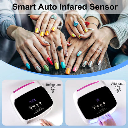 200W Rechargeable UV LED Nail Lamp – Quick Dry for Professionals