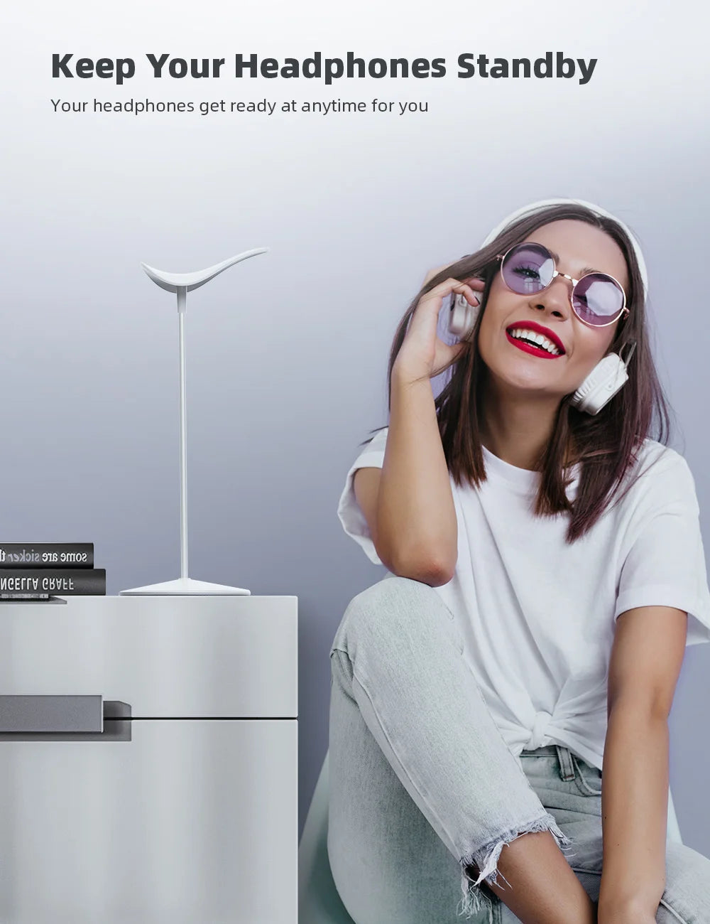 Stylish Headphone Hanger | Anti-Slip Base for Audiophiles