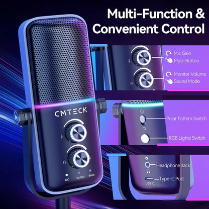 RGB USB Mic: Ultimate Clarity for Gamers & Podcasters