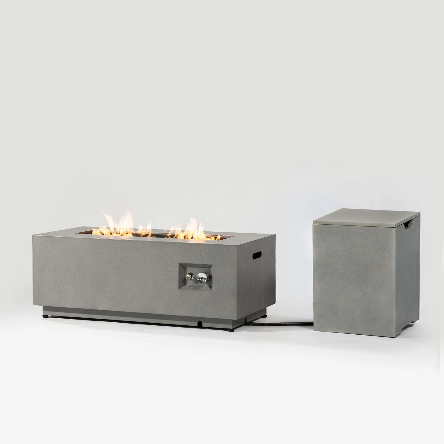 Outdoor Metal Fire Pit Column – Cozy Gas Warmth for Patios
