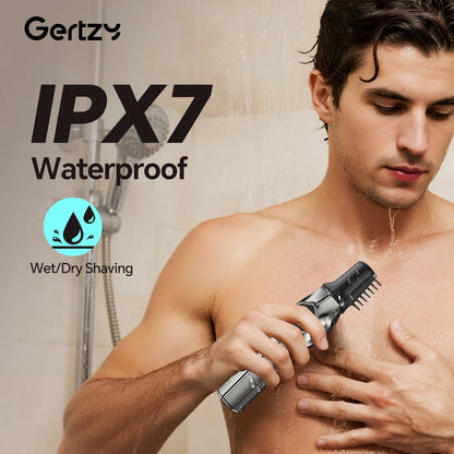 Men's Waterproof Stainless Steel Hair Clipper Set - Pro Style