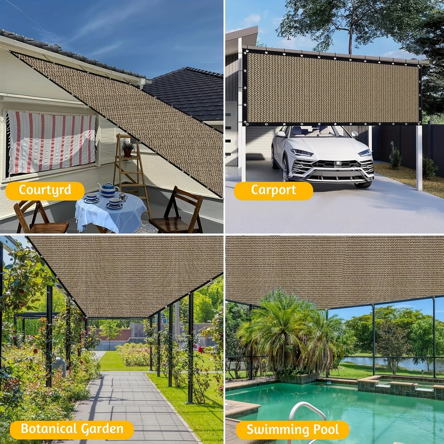 90% Shade Cloth | Durable Coffee Sunshade for Gardeners