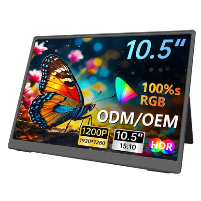 10.5" Ultra-Narrow Portable Monitor: 420 Nits Brightness, On-the-Go