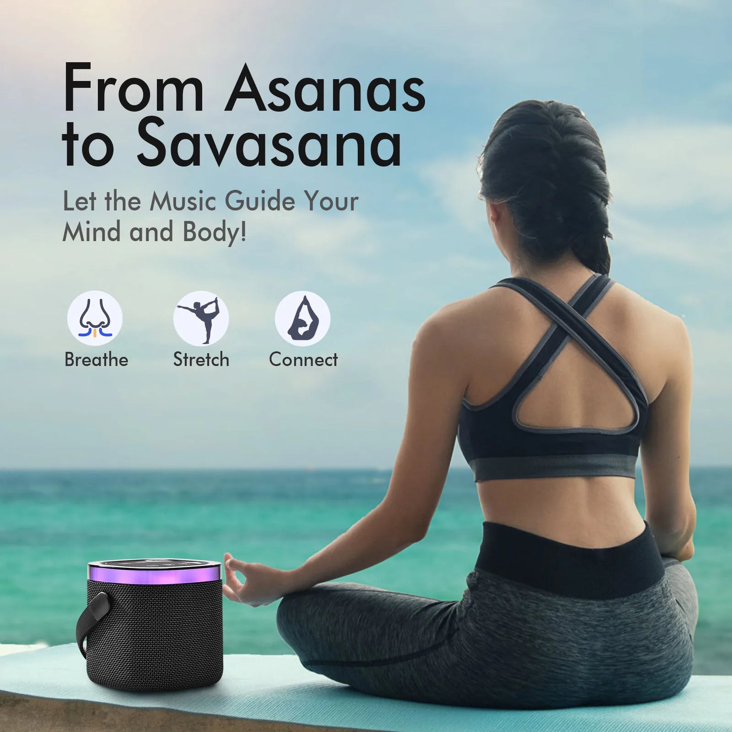 RGB Portable Bluetooth Speaker - 15H Playtime, IPX5 Waterproof