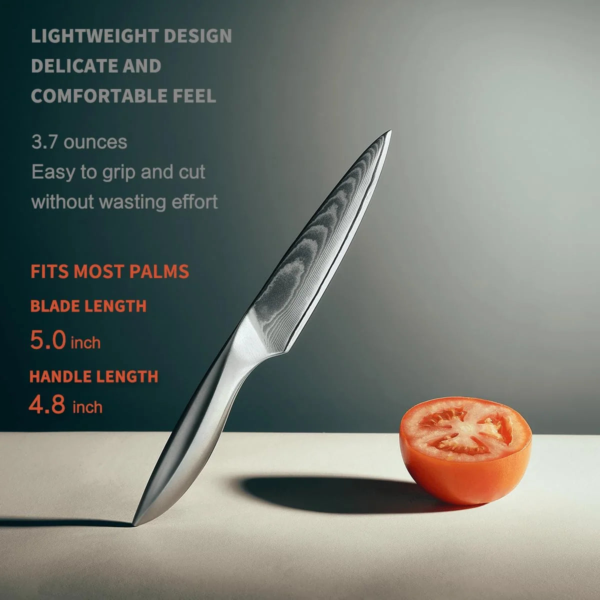 Damascus Steel 5" Kitchen Knife - Ergonomic & Durable, Perfect for Home Chefs