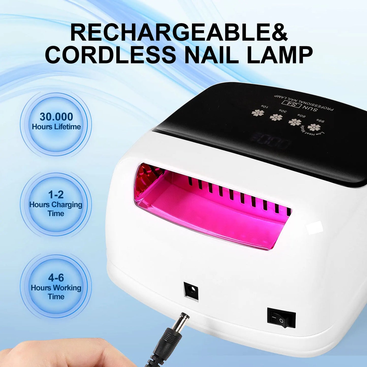 200W Rechargeable UV LED Nail Lamp – Quick Dry for Professionals