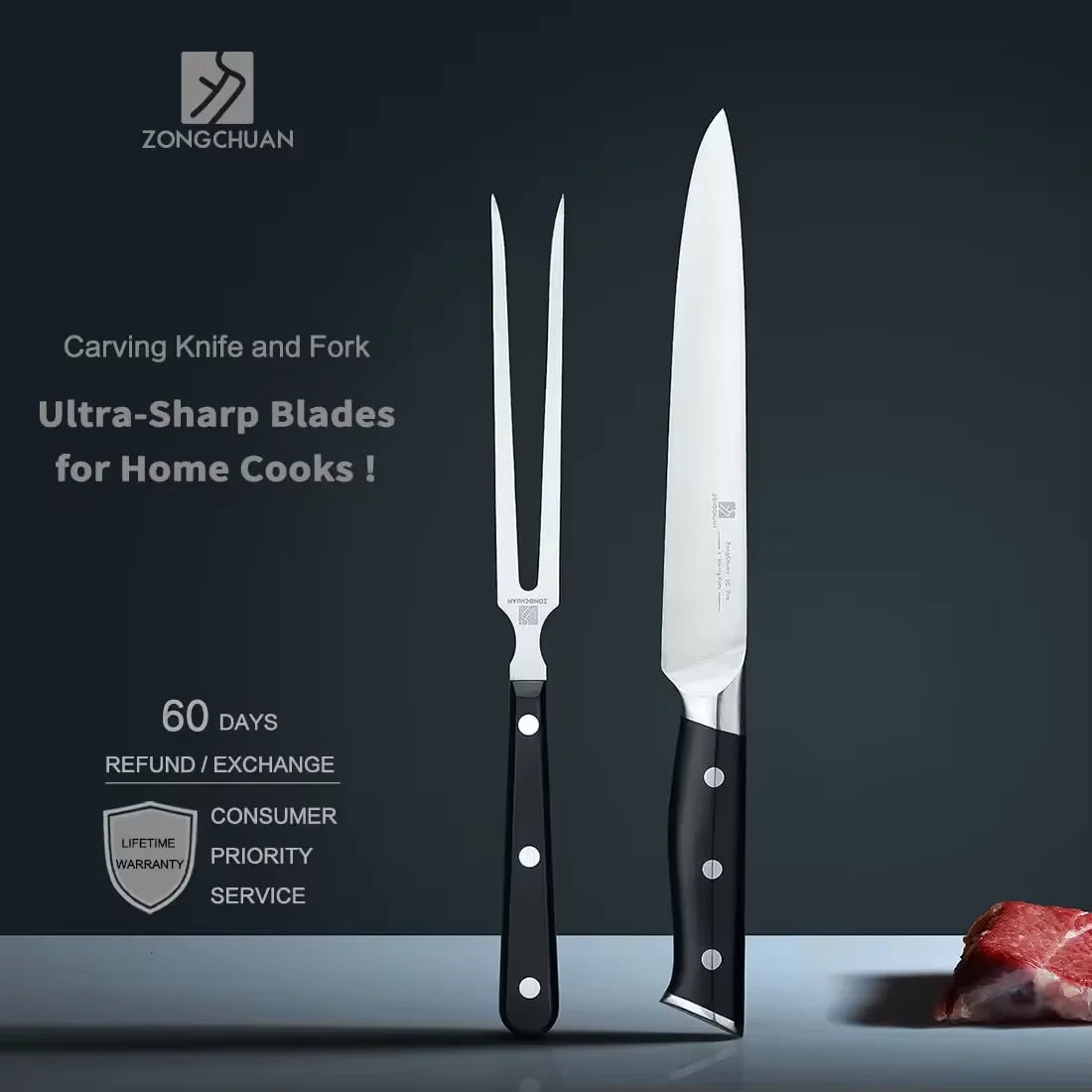 Rust-Proof Knife & Fork Set - Ergonomic Elegance for Foodies