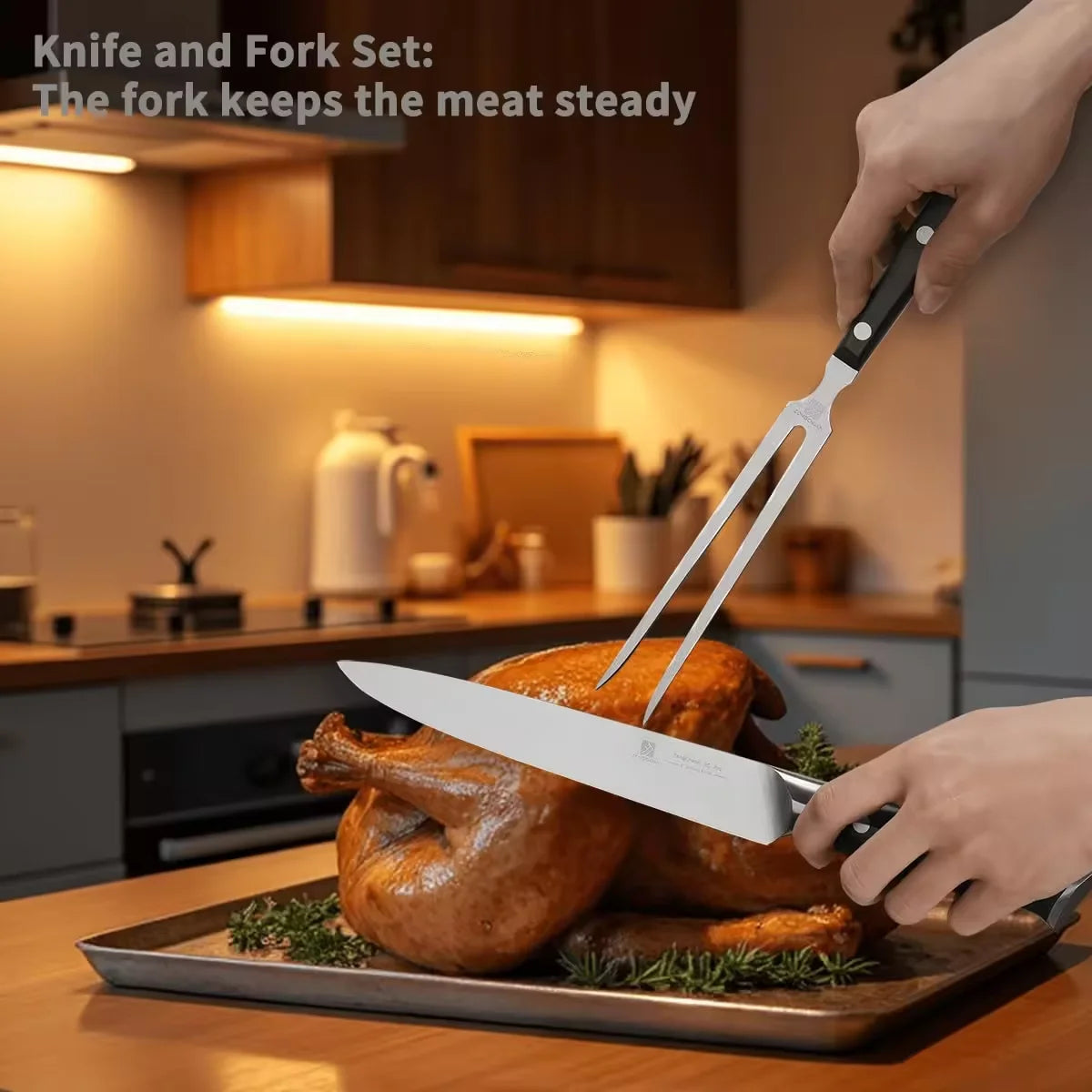 Rust-Proof Knife & Fork Set - Ergonomic Elegance for Foodies