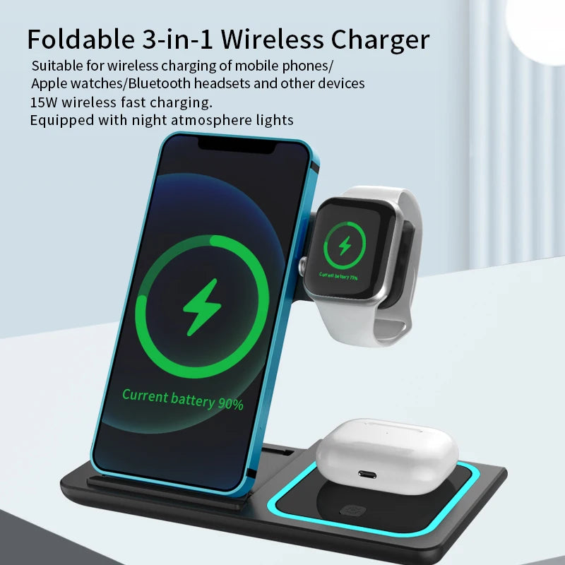 Fast 15W Wireless Charging Station for Tech-Savvy Users