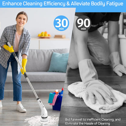 8-in-1 Electric Mop Scrubber - Effortless Clean for Busy Homes