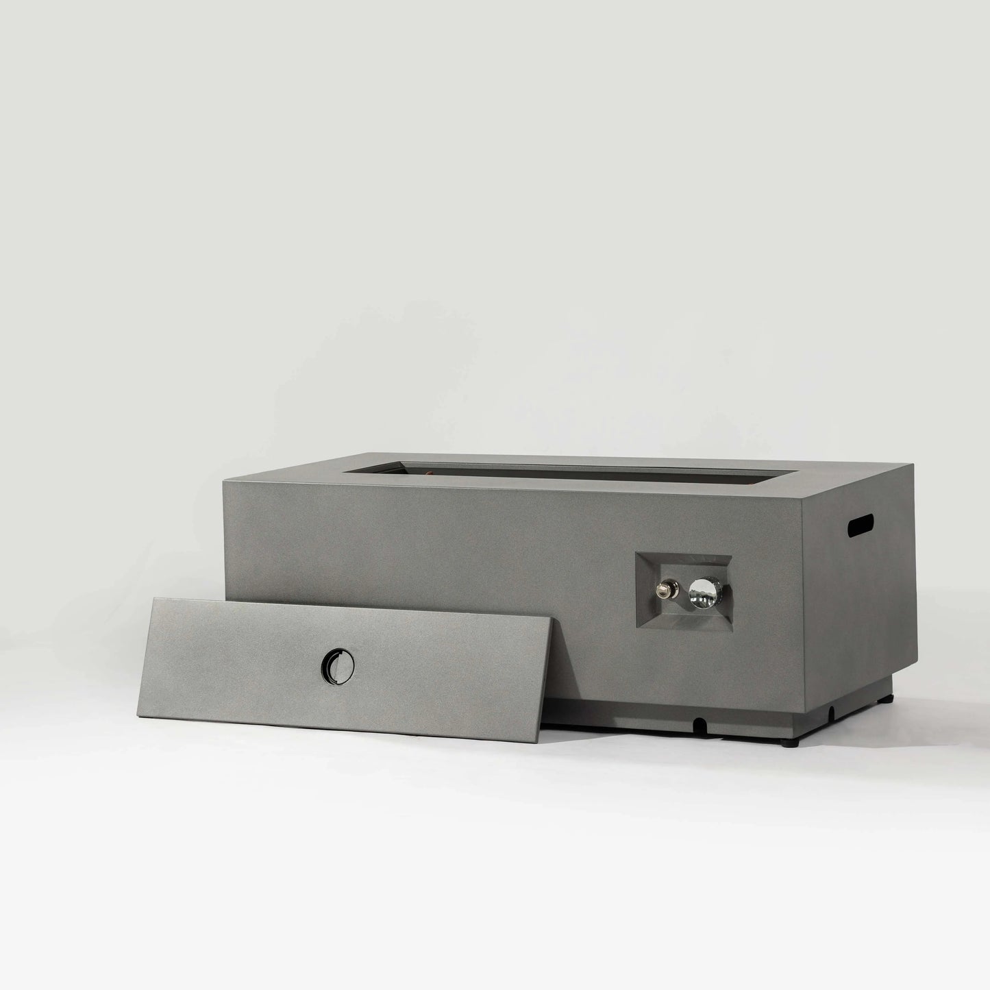 Outdoor Metal Fire Pit Column – Cozy Gas Warmth for Patios