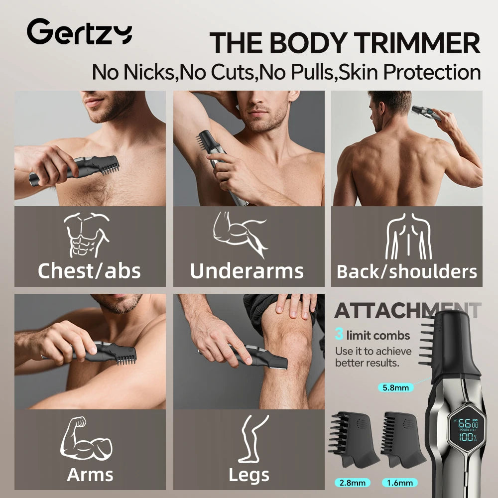 Men's Waterproof Stainless Steel Hair Clipper Set - Pro Style