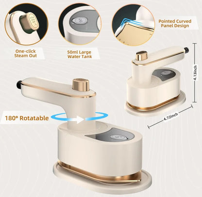 Portable Mini Dry Iron - Efficient Steam for Travel & Home