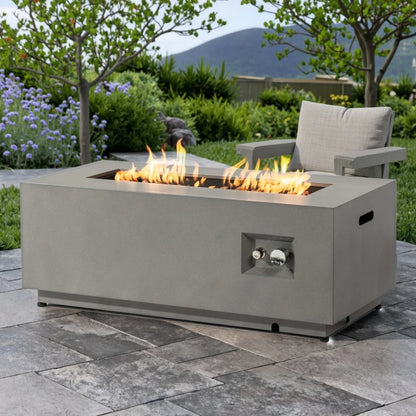 Outdoor Metal Fire Pit Column – Cozy Gas Warmth for Patios