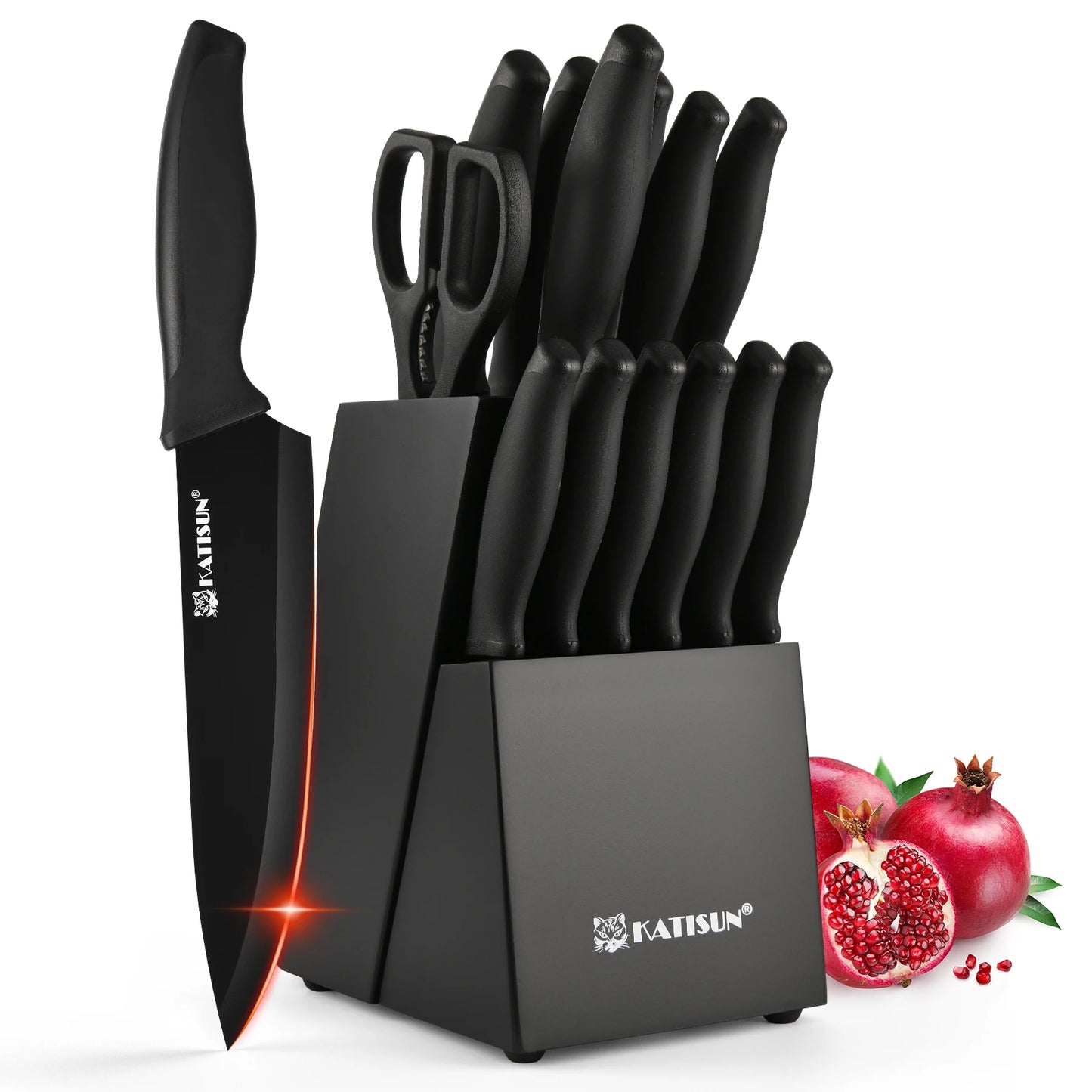Color-Coded 15-Piece Kitchen Knife Set for Home Chefs