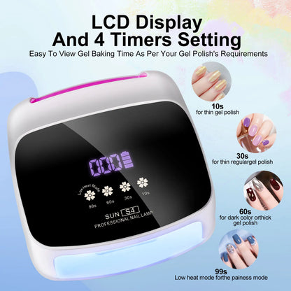 200W Rechargeable UV LED Nail Lamp – Quick Dry for Professionals