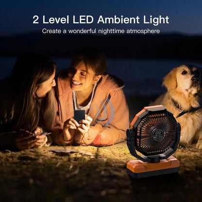 Orange 9-Inch USB Rechargeable Fan - Ultimate Cool Comfort!