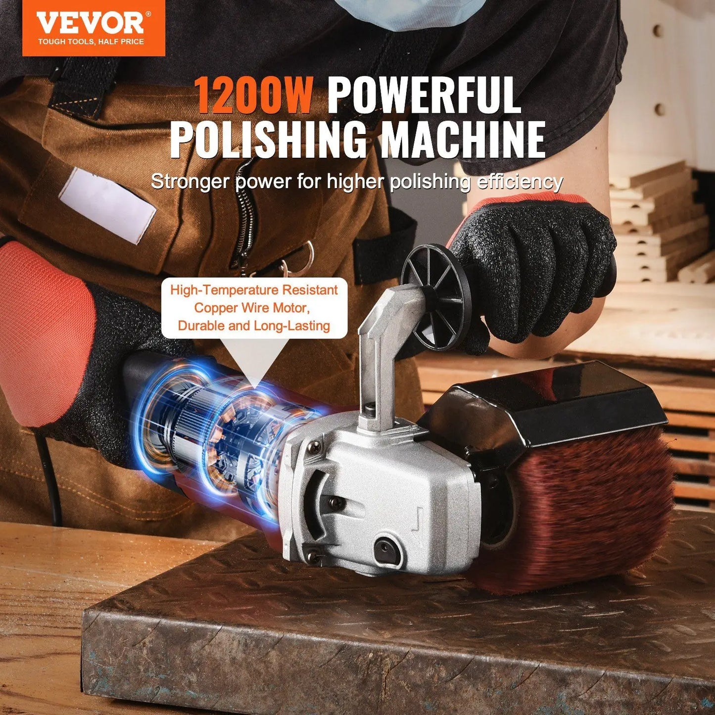 1200W Electric Metal Polisher - Effortless Shine for Pros