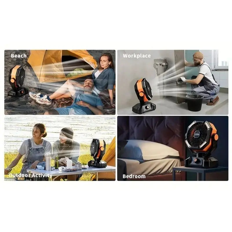 20000mAh Camping Fan & LED Lights for Outdoor Comfort