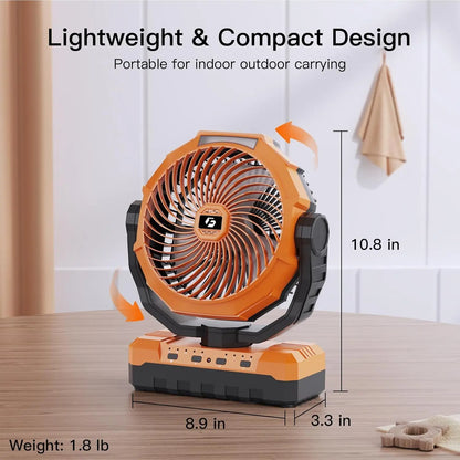 Orange 9-Inch USB Rechargeable Fan - Ultimate Cool Comfort!