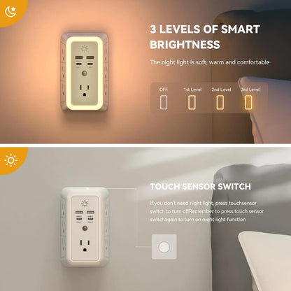 11-IN-1 USB Charger with Night Light | Power Up Anywhere!
