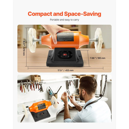 6-Inch Bench Buffer Polisher - Shine Metal & Wood Effortlessly