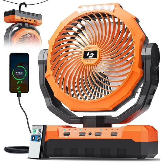 Orange 9-Inch USB Rechargeable Fan - Ultimate Cool Comfort!