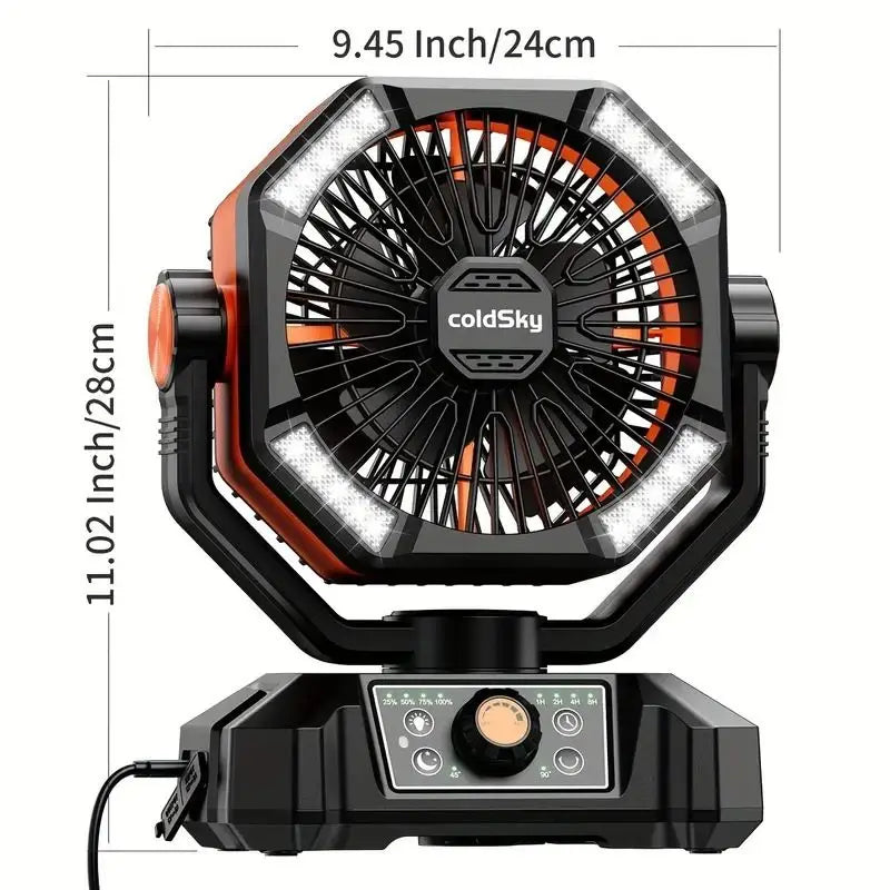 20000mAh Camping Fan & LED Lights for Outdoor Comfort