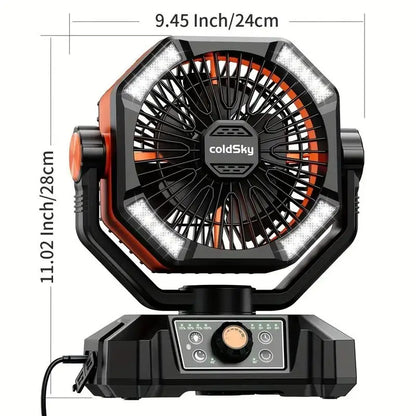 20000mAh Camping Fan & LED Lights for Outdoor Comfort