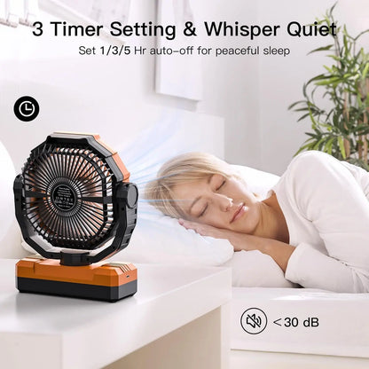 Orange 9-Inch USB Rechargeable Fan - Ultimate Cool Comfort!