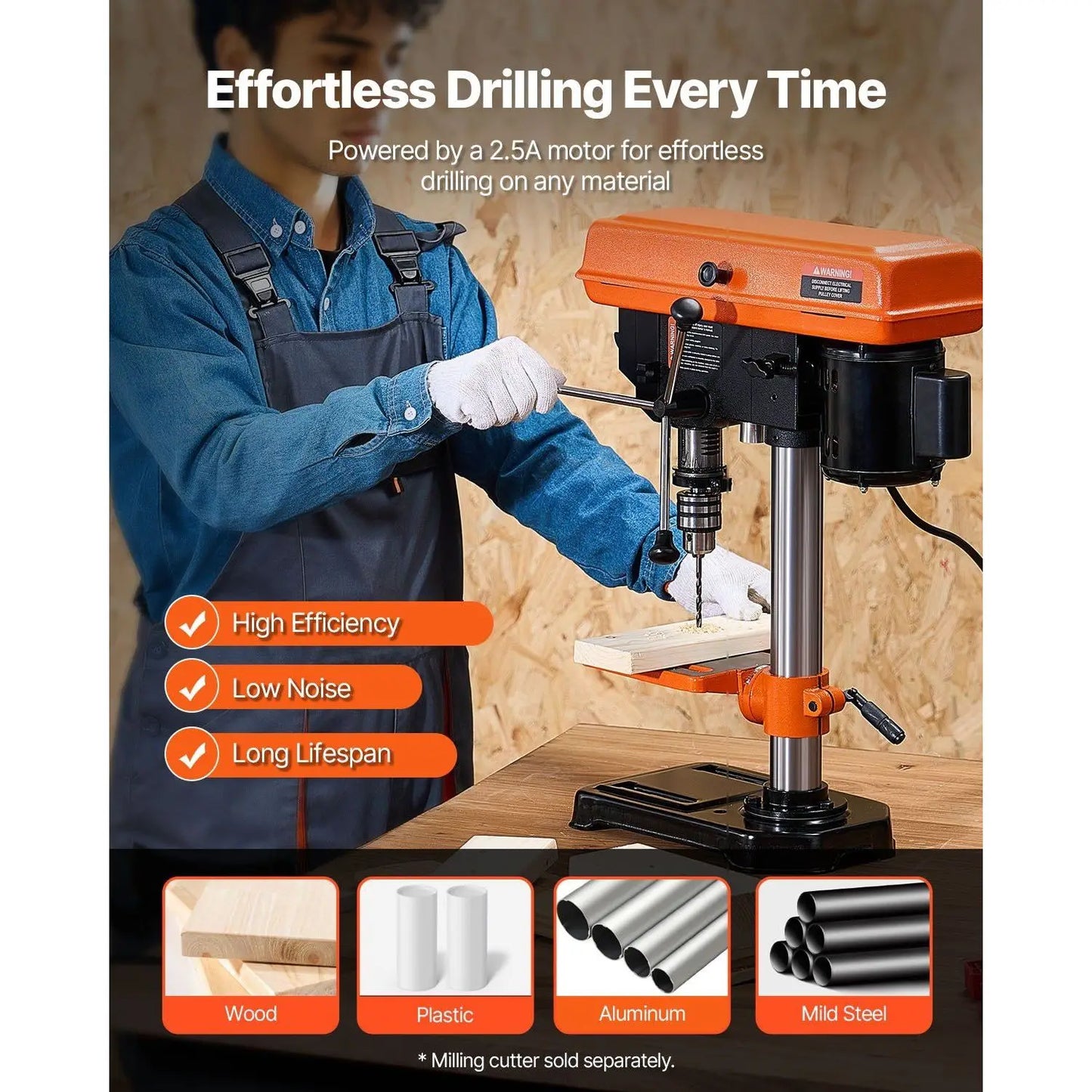 Adjustable 8-Inch Benchtop Drill Press - Precision for DIY Pros