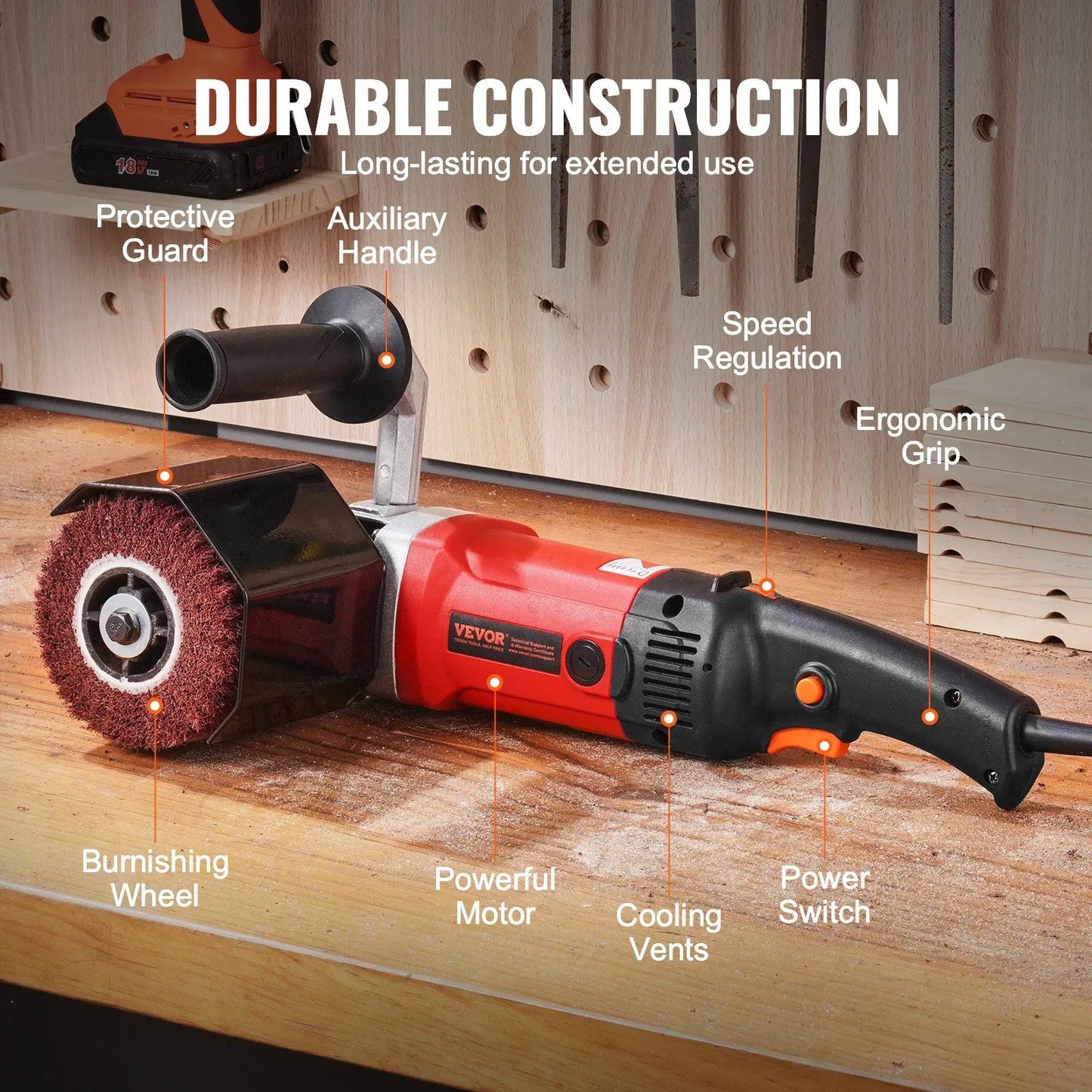 1200W Electric Metal Polisher - Effortless Shine for Pros