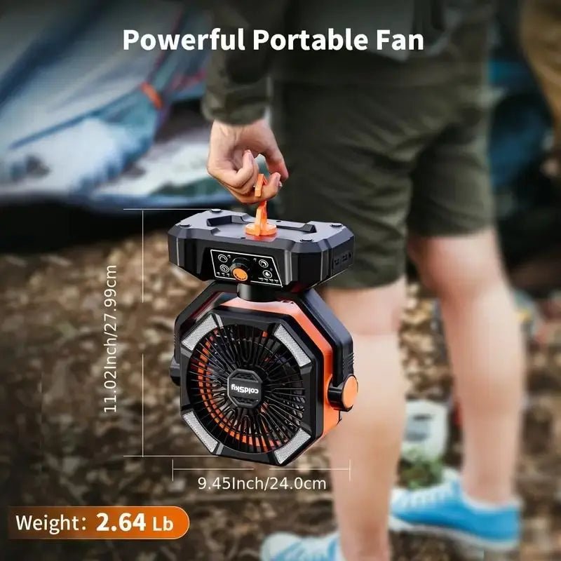 20000mAh Camping Fan & LED Lights for Outdoor Comfort