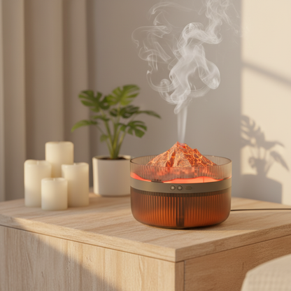 LED Volcano Flame Humidifier & Aromatherapy Diffuser